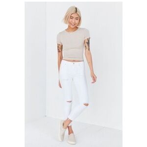 Agolde Sophie Crop Distressed Mid-Rise Jeans